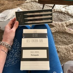 Rae Dunn notepads and pens